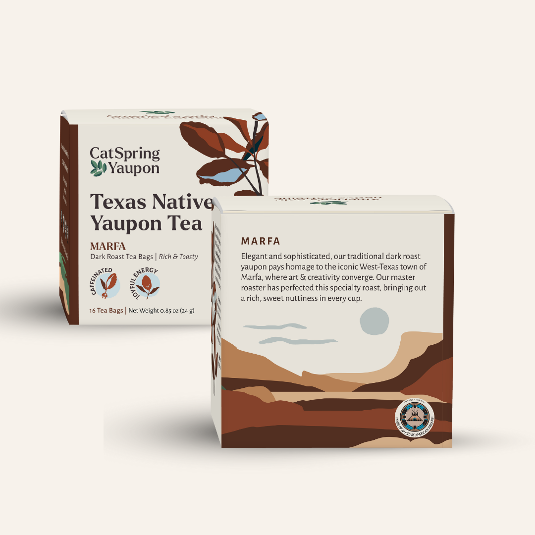Marfa Dark Roast Yaupon – Rich & Toasty - Loose Leaf and Teabags