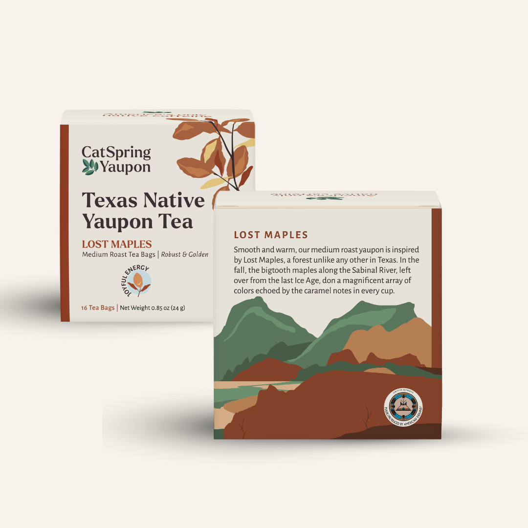 Lost Maples Medium Roast Yaupon – Bold & Complex  –  Loose Leaf & Teabags