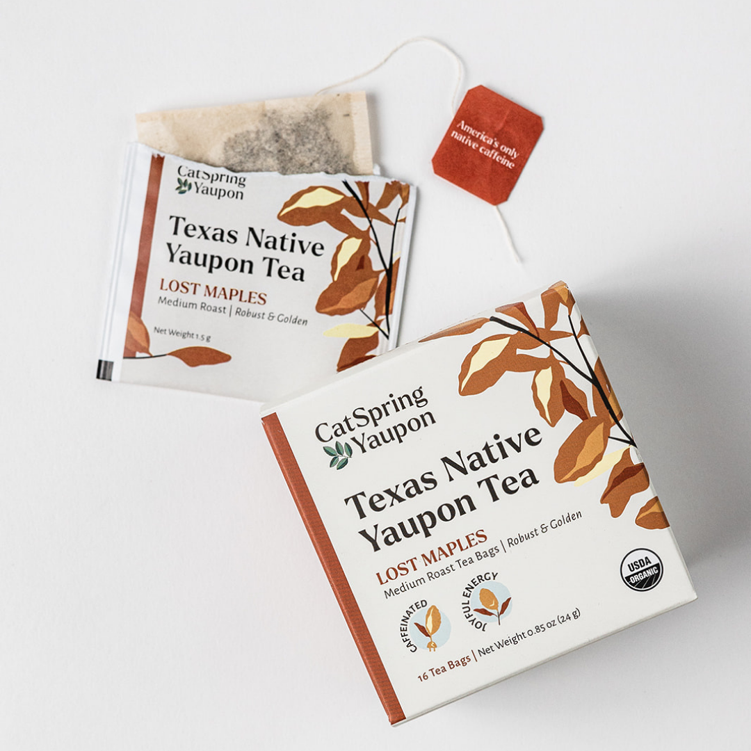 Lost Maples Medium Roast Yaupon – Bold & Complex  –  Loose Leaf & Teabags