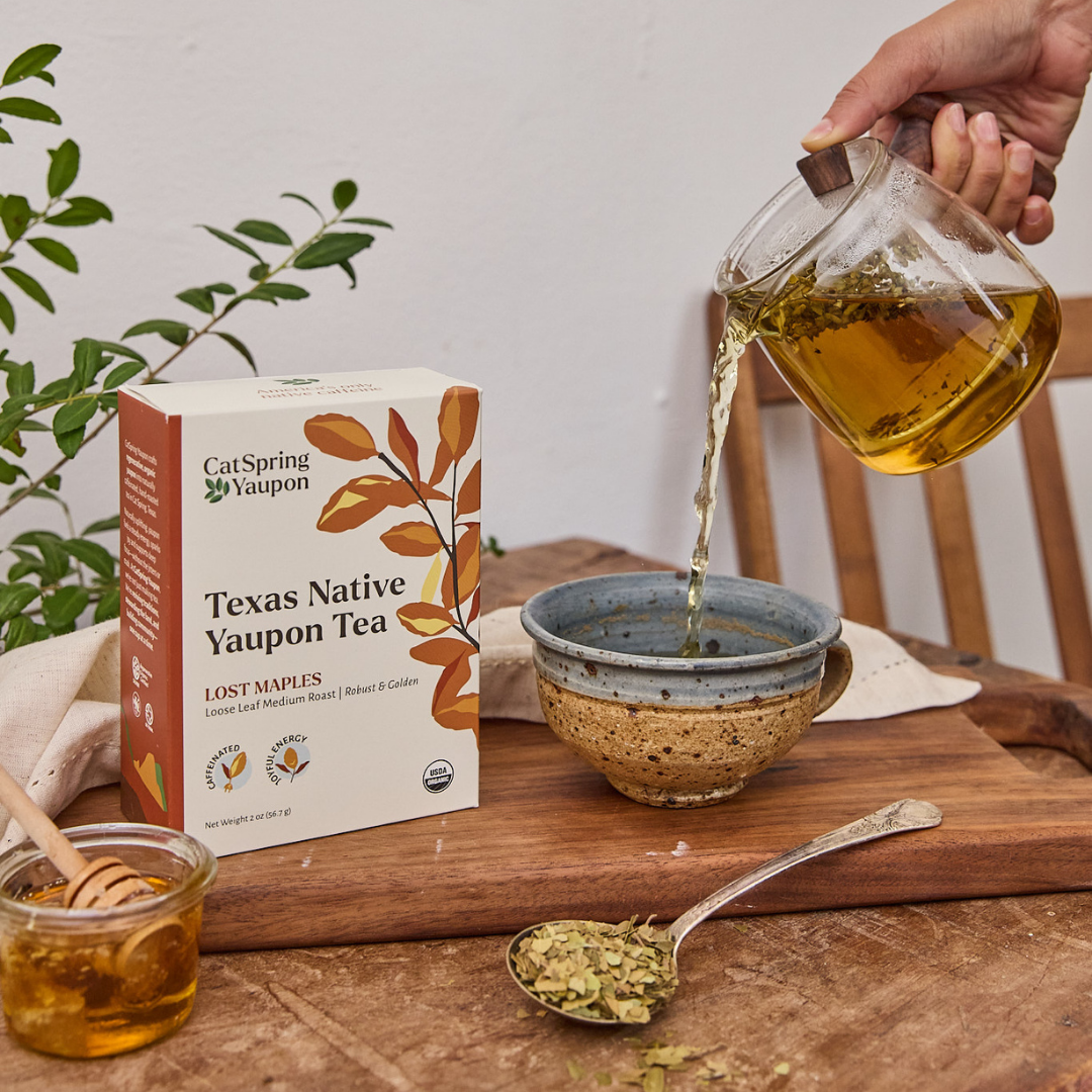 Lost Maples Medium Roast Yaupon – Bold & Complex  –  Loose Leaf & Teabags