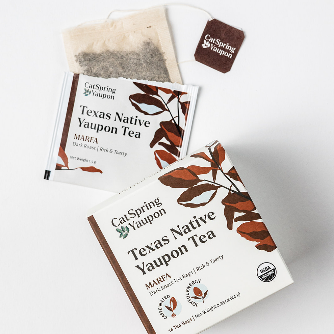 Marfa Dark Roast Yaupon – Rich & Toasty - Loose Leaf and Teabags